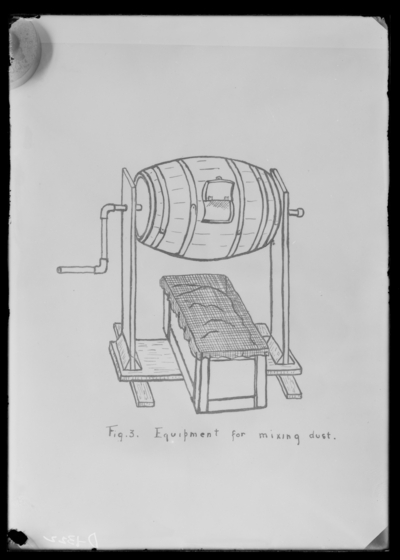Copy of tracing about 2/3 natural size. Figure 3, equipment for mixing dust. 5/25/1936