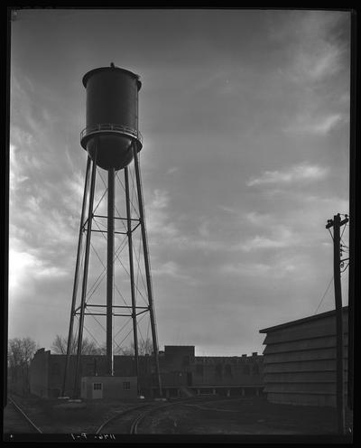 American Tobacco Warehouse #16; Pryor Shed, exterior (water tower)
