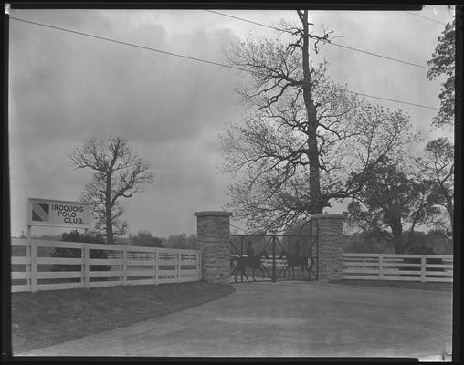 Madden, J.E. Jr.; polo gates (entrance to Iroquois Polo Club)