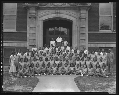 Dunbar High School, 549 North Upper; group (in uniforms)