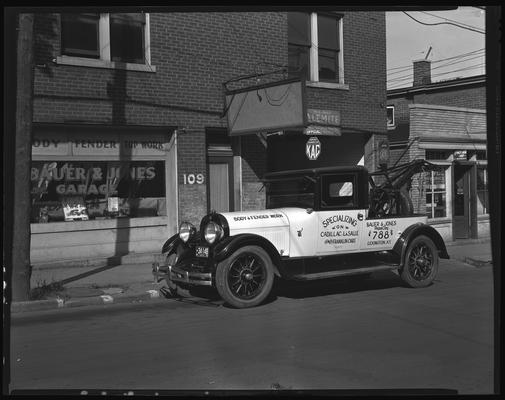 Bauer & Jones Garage; exterior, truck