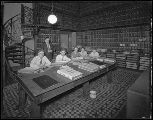 Judge Swope and officials at court (records room)