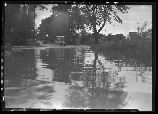 Flood Photos; truck submerged in water