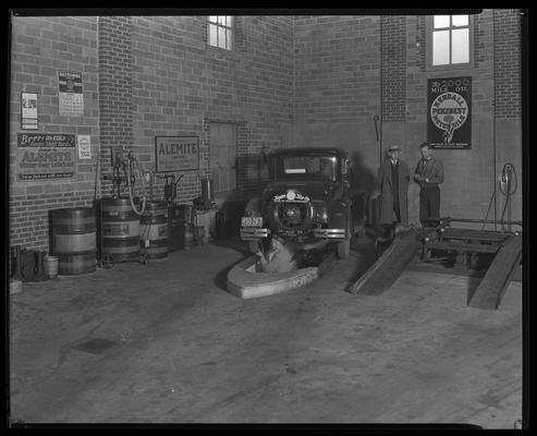 Taylor Tire Company, East Vine and Southeastern Avenue; car serviced in garage