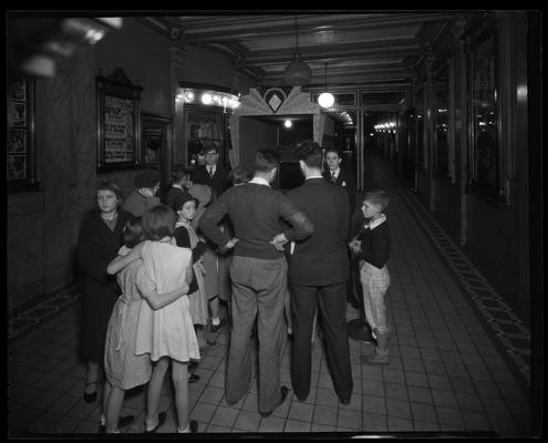 Ben Ali Theatre (movie theater), 121 East Main, interior, lobby; promotional device for 