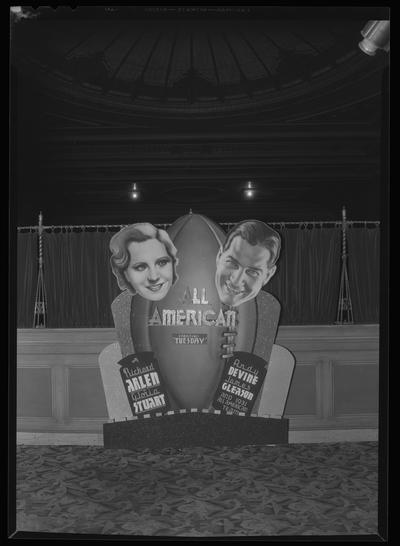 Kentucky Theatre (movie theater), 214 East Main, interior; standee to promote 