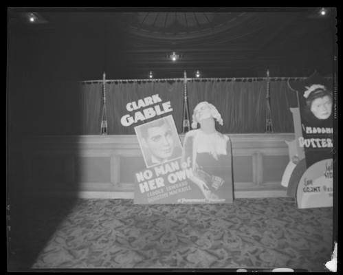 Kentucky Theatre (movie theater), 214 East Main, interior; standee to promote 