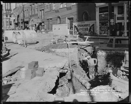 Connelly Brothers; construction (City of Lexington, Main and Walnut Streets, northeast corner, Station 3+63 North, Contract No. 3)