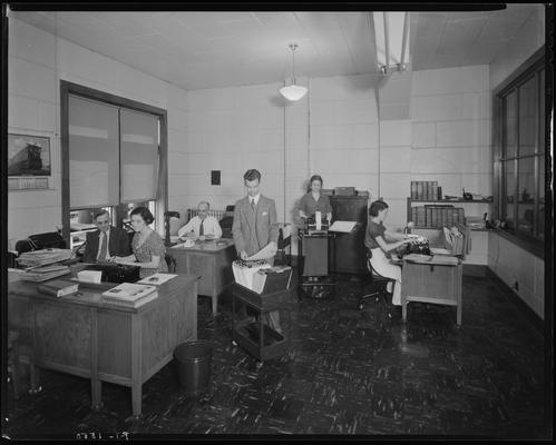 Wilson Machinery & Supply Company, 139-141 North Mill; interior (office, typists, receptionists)