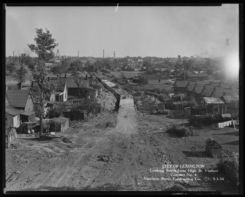 Northern States Contracting Company; sewer construction (City of Lexington, looking South from High Street Viaduct, contract no. 4)