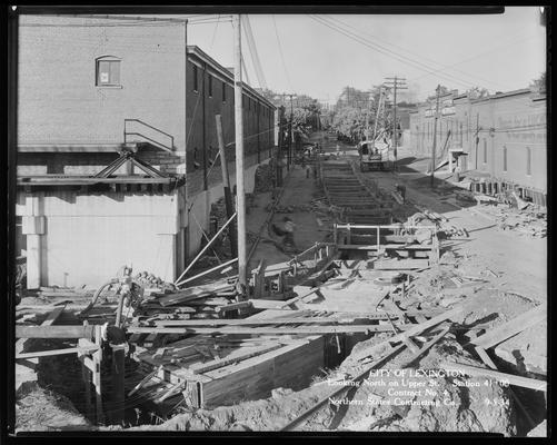 Northern States Contracting Company; sewer construction (City of Lexington, looking North on Upper Street, station 41+00, contract no. 4
