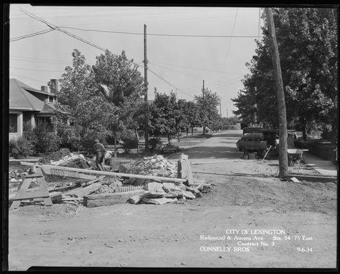 Connelly Brothers; construction (City of Lexington, Richmond & Aurora Avenue, Station 54+75 east, contract no. 3)