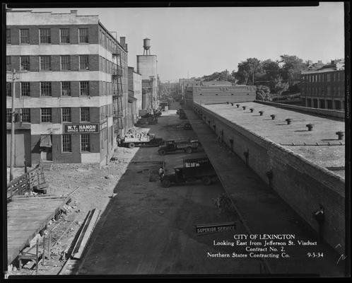 Connelly Brothers; construction (City of Lexington, looking East from Jefferson Street viaduct, contract no. 2)
