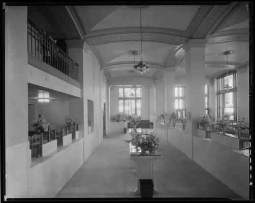 First National Bank & Trust Company, 167 West Main; interior (lobby, teller windows)