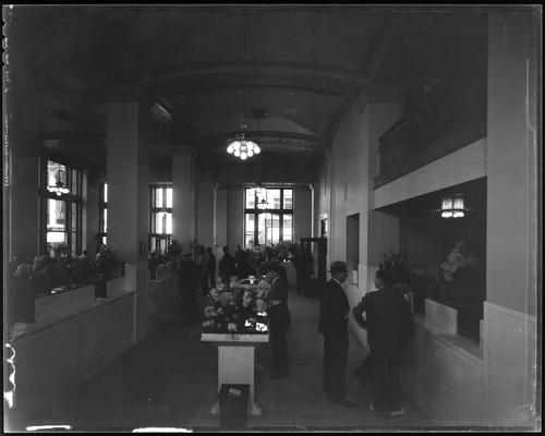 First National Bank & Trust Company, 167 West Main; interior, customers