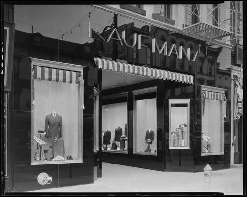 Kaufman Clothing Company, 135 West Main; exterior window