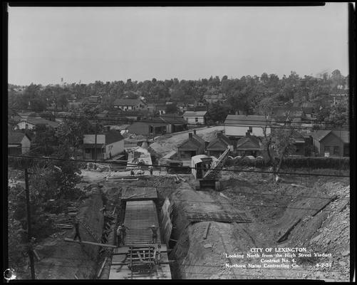 Northern States; sewer construction (City of Lexington, looking north from the High Street viaduct, contract no. 4)