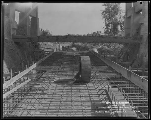 Northern States; sewer construction (City of Lexington, station 2+80, looking south under High Street viaduct, contract no. 4)