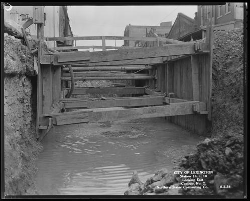 Northern States; sewer construction (City of Lexington, station 14+10, looking east, contract no. 2)