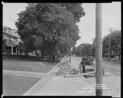 Connelly Brothers; construction (City of Lexington, Kentucky & Main Streets, looking East on Main Street from station 4+76)
