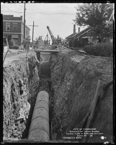 Connelly Brothers; construction (City of Lexington, Richmond & Aurora Avenues, looking south on Richmond Avenue from station 54+00)