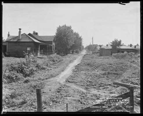Connelly Brothers; construction (City of Lexington, Richmond Avenue & C.&O.R.R., looking South on Richmond Avenue from station 2+66)