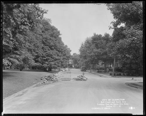 Connelly Brothers; construction (City of Lexington, Bell Court & Sayre Avenue, looking East on Sayre Avenue from station 11+41)