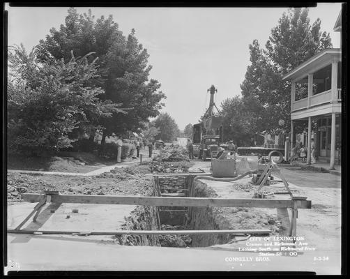 Connelly Brothers; construction (City of Lexington, Cramer & Richmond Avenue, looking South on Richmond from station 58+00)