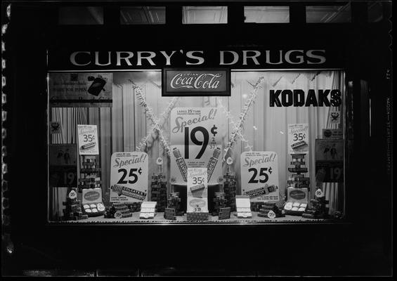 Curry's Drugs; exterior window