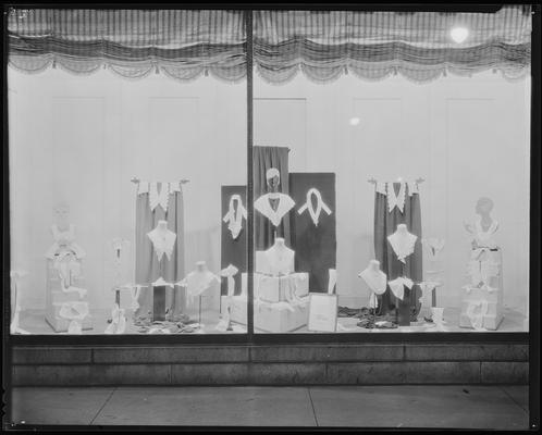 Graves, Cox & Company, 124-132 West Main Street; window with clothing display