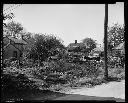 Democratic Headquarters, exterior; houses