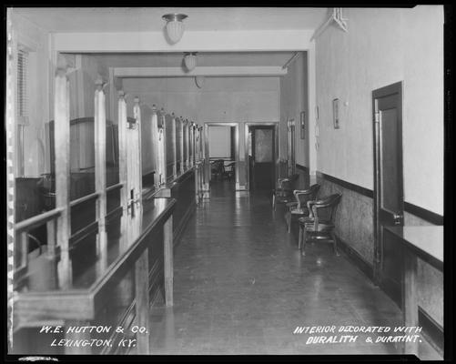 W.E Hutton & Company (stock exchange?), 126 East Main; interior (Duralith & Duratint Paint)