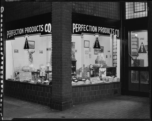 Perfection Produce Company (tea, coffee); exterior window