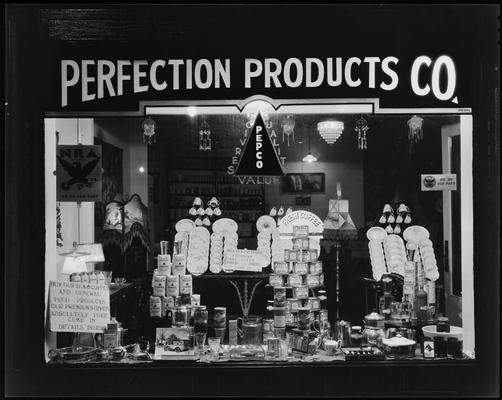 Perfection Produce Company (tea, coffee); exterior window