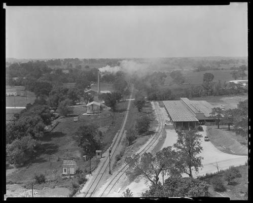 Swift and Company Stock Yards, Old Frankfort Pike; exterior, aerial view
