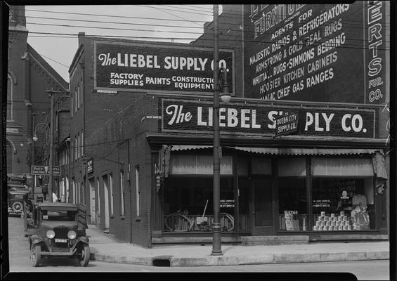Liebel Supply Company, 431 West Main (mill supplies); building, exterior (Queen City Supply Company, Paul's Cone Shop, Swift's Ice Cream, L.L. Roberts Furniture Company)