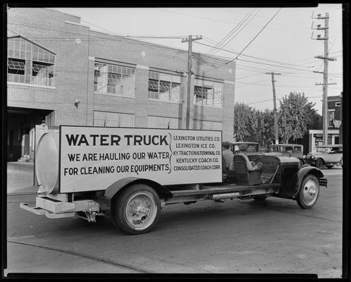 Lexington Utilities Company (101 North Broadway, corner West Main); water truck