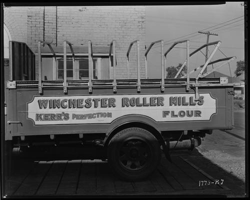 Woolcott Flour Mill, 365 Blackburn Avenue; truck (Winchester Roller Mills, Kerr's Perfection Flour)