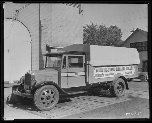 Woolcott Flour Mill, 365 Blackburn Avenue; truck (Winchester Roller Mills, Kerr's Perfection Flour, Noble Coal & Lumber)
