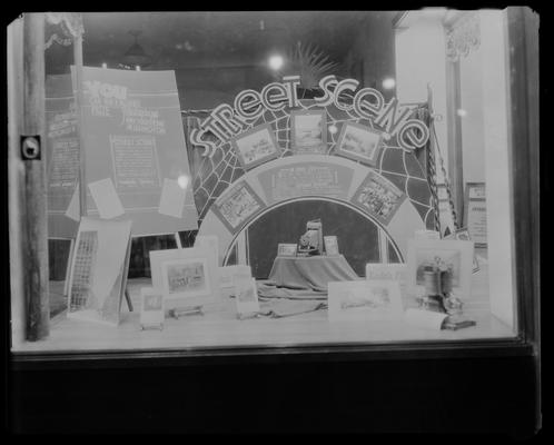 Lafayette Studios, 301 West Main, exterior; window display to promote amateur photography contest in conjunction with 