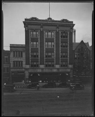 Ben Ali Building; 119 East Main; full exterior from across street, elevated; Ben Ali Theatre partially visible; building also known as the 