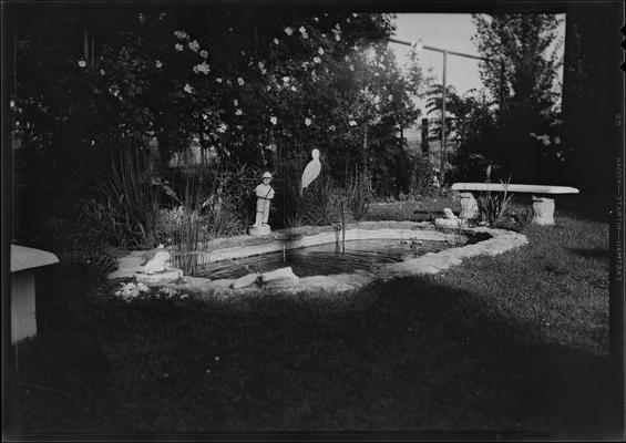 Mrs. R. L. Buffington, (Lyellton); Paris Pike home, garden, pond