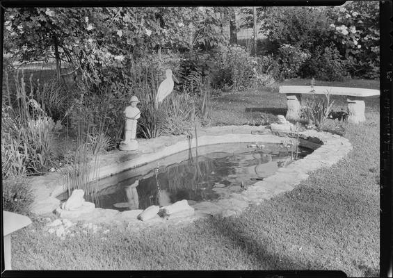 Mrs. R. L. Buffington (Lyellton); Paris Pike home, garden, pond