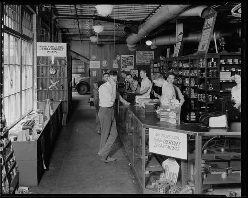 Kinkead-Wilson Motor Company, 177-179 North Mill; interior, parts department