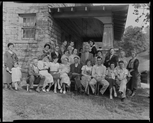 L.B. Staley; group on porch