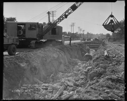 Connelly Brothers; construction (City of Lexington, station 10+75, looking south, contract no. 3)