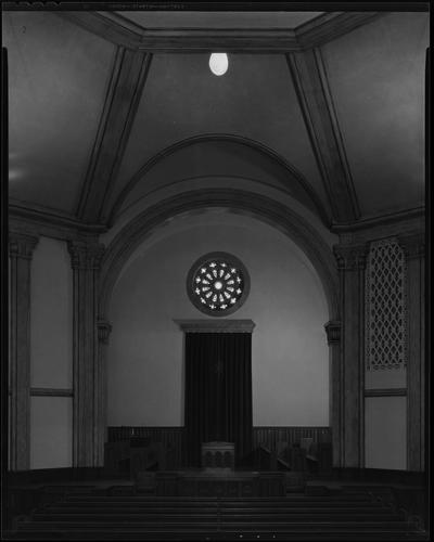 Central Christian Church, 130 Walnut; interior, pulpit