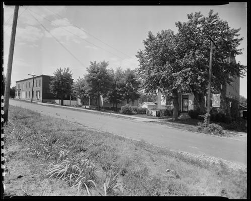 Mr. J. H. Byrd (Distilleries); exterior, buildings in Midway, Kentucky; possibly where Park & Tilford bourbon was produced