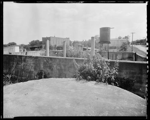 Mr. J. H. Byrd (Distilleries); exterior, buildings in Midway, Kentucky; possibly where Park & Tilford bourbon was produced