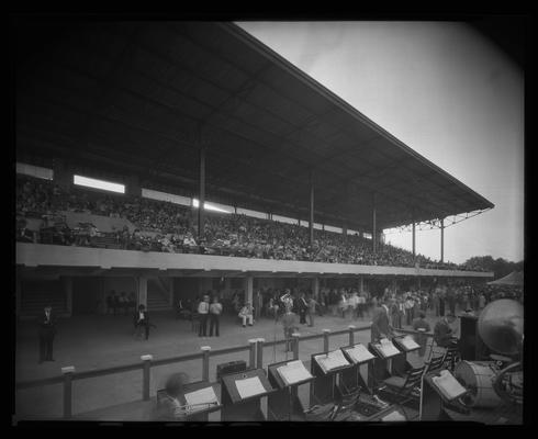 Kentucky Trotting Track; crowds in grandstand